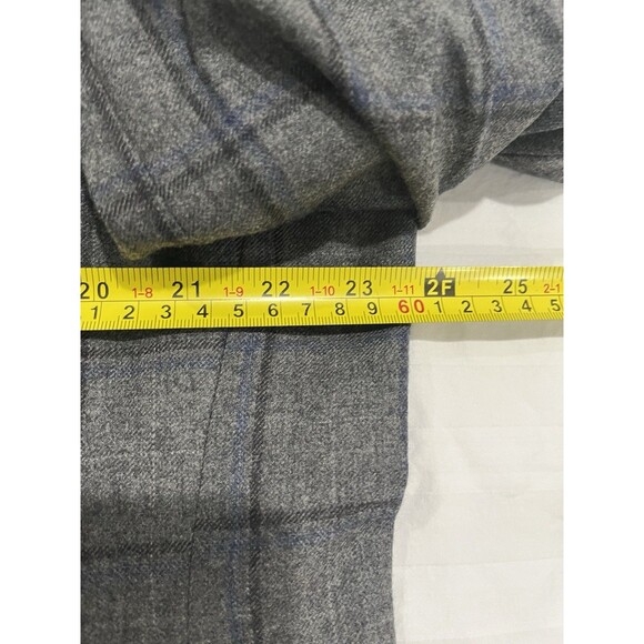 Lauren Ralph Lauren Men’s Wool Gray Windowpane Blazer Size 46R Elbow Patches - Picture 12 of 13